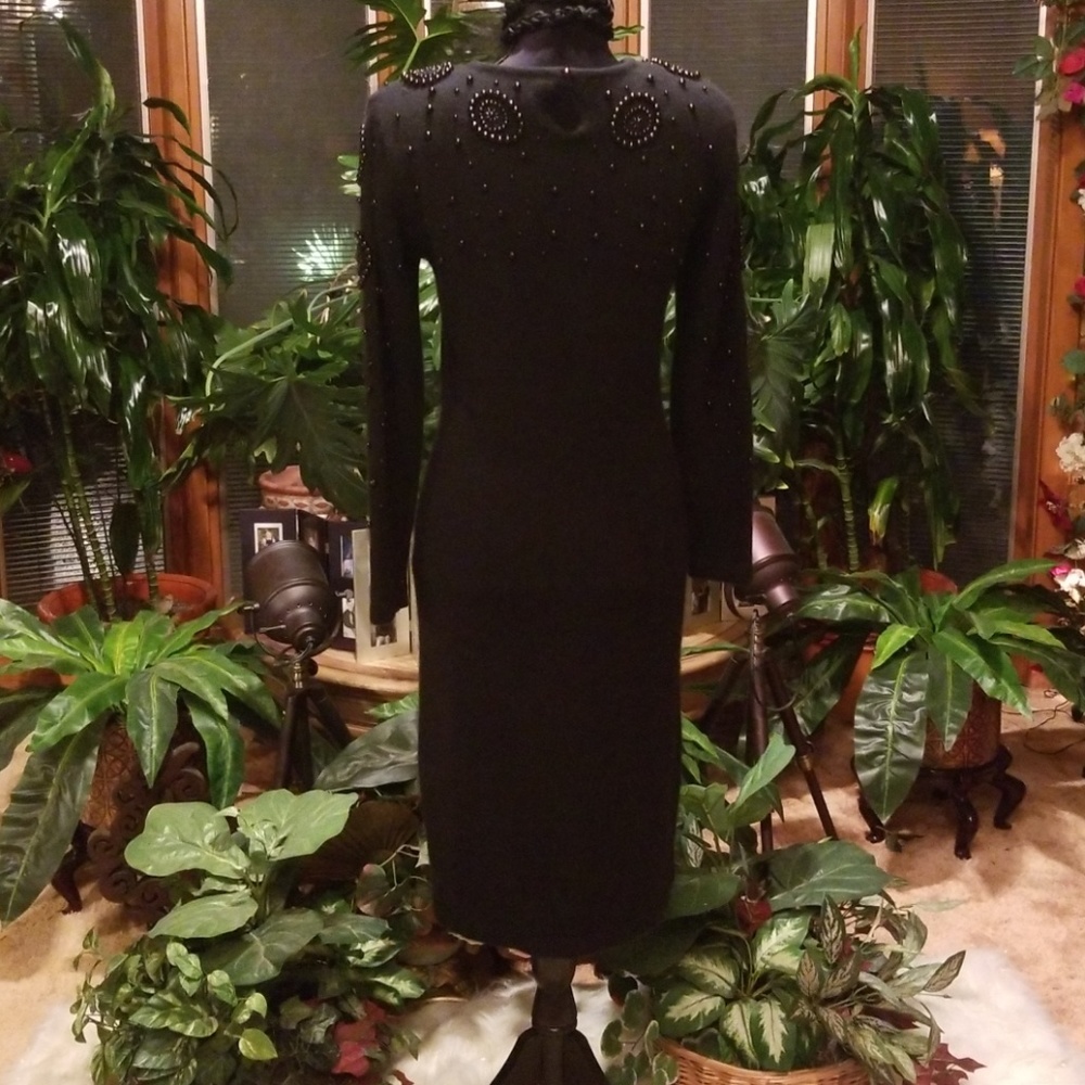 Vintage Outlander Beaded Black Dress - Picture 5 of 6
